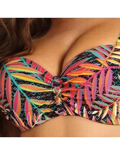 Strój kąpielowy dwuczęściowy czarny kolorowy wzór... 2