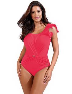 Strój kąpielowy jednoczęściowy różowy z ozdobą... 2