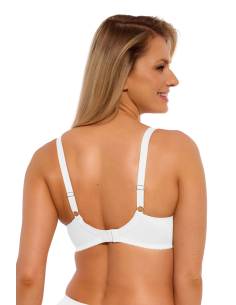 Biustonosz biały semi soft półusztywniany koronka tiul... 2