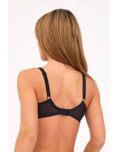 Biustonosz czarny semi soft półusztywniany koronka tiul... 2