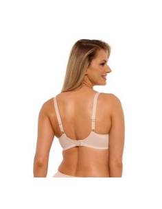 Biustonosz beżowy semi soft półusztywniany koronka tiul... 2