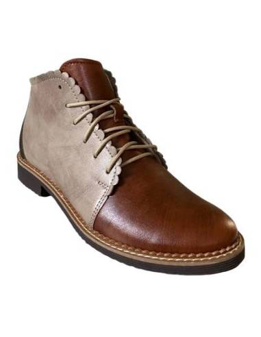 Brązowe botki trzewiki skóra nat płaska...