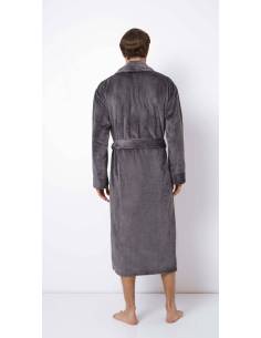 Szlafrok męski grafitowy ciepły miś długi Aruelle Kevin... 2