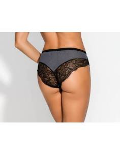 Figi damskie czarne koronka tiul grafitowe Mediolano... 2