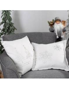 Poszewka dekoracyjna biała 45x45 świąteczna cyrkonie... 2