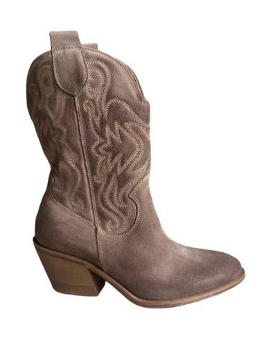 Kowbojki damskie brązowe kozaki wyszywane do...