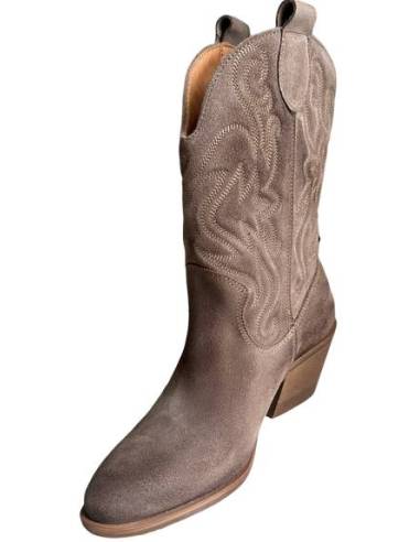 Kowbojki damskie brązowe kozaki wyszywane do...