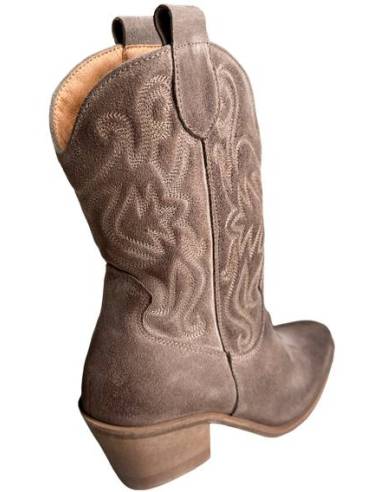 Kowbojki damskie brązowe kozaki wyszywane do...