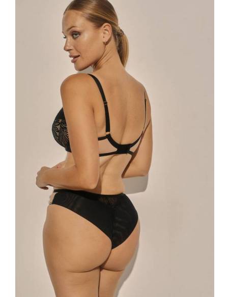 Biustonosz czarny miękki soft koronkowy tiul Kinga 1156 Elle elegancki gift