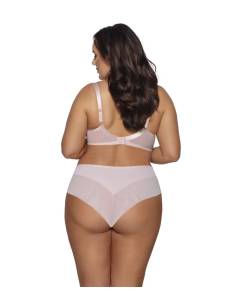 Figi brazyliany damskie jasne różowe koronka tiul Ava... 2