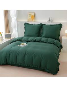 Pościel zielona z falbanami ekskluzywna 200x220 nie... 2