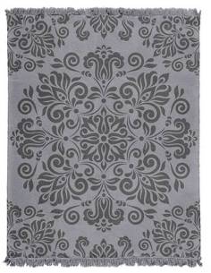 Koc szary ze wzorem bawełniany akryl 150x200 miękki... 2