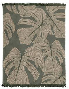 Koc zielono beżowy bawełniany akryl 150x200 miękki ciepły... 2