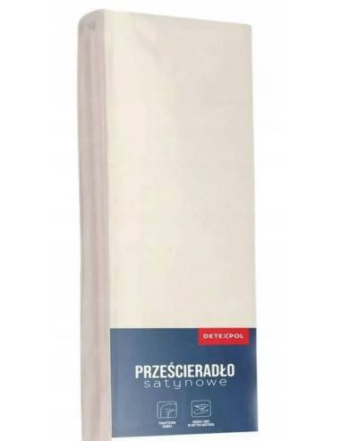 Prześcieradło ecru z gumką microsatyna satynowe...