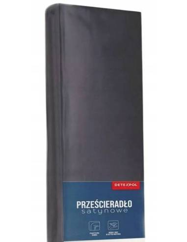 Prześcieradło grafitowe z gumką microsatyna...