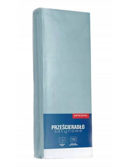 Prześcieradło miętowe z gumką microsatyna satynowe wygodne Detexpol