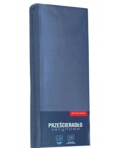 Prześcieradło niebieskie z gumką microsatyna...