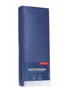 Prześcieradło ciemnoniebieskie z gumką microsatyna... 2