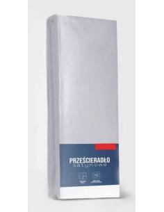 Prześcieradło jasnoszare z gumką microsatyna satynowe... 2