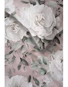 Ekskluzywna beżowo różowy pościel z bawełnianego perkalu... 2