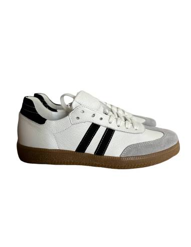 Adidasy białe szare paski skórzane skóra...