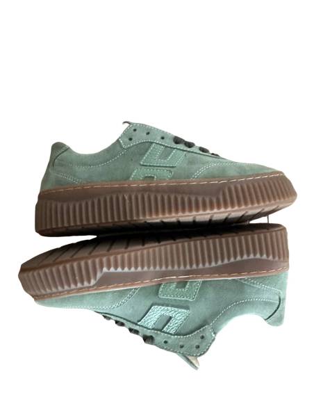 Adidasy zielone oliwka skórzane skóra zamsz kauczukowa podeszwa N1141S2 MUST HAVE