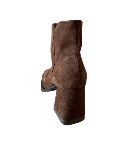 Botki skóra naturalna zamsz Jula Style ciemny...