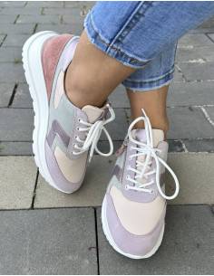 Buty sortowe, adidasy multicolor skóra naturalna ALMODI N819 2