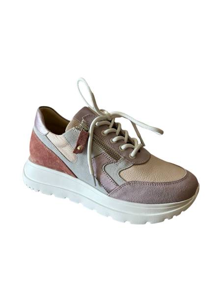 Buty sortowe, adidasy multicolor skóra naturalna ALMODI N819