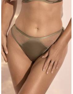Figi brazyliany zielone khaki tiul satyna Kinga Lou 1181/B