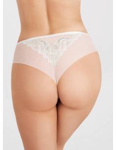 Figi brazyliany beżowe tiul koronka bezszwowe Gorsenia... 2