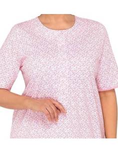 Koszula nocna damska różowa do połowy łydki rozpinana... 2