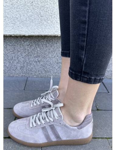 Adidasy damskie beż brąz skóra naturalna zamsz...