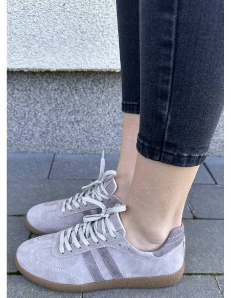 Adidasy damskie beż brąz skóra naturalna zamsz MUST HAVE Kampa N 1068