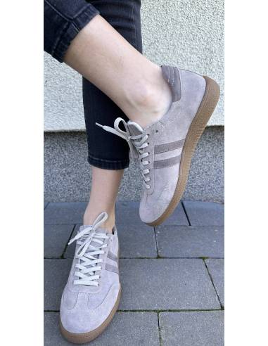 Adidasy damskie beż brąz skóra naturalna zamsz...