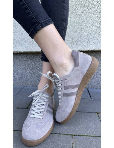Adidasy damskie beż brąz skóra naturalna zamsz...