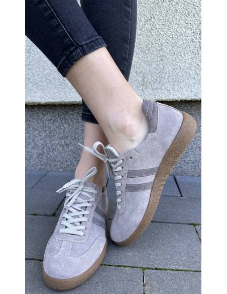 Adidasy damskie beż brąz skóra naturalna zamsz MUST HAVE Kampa N 1068