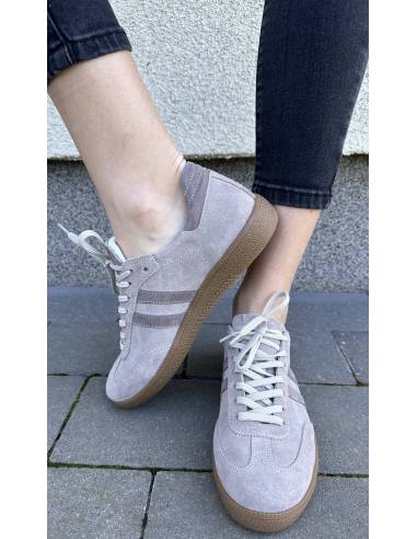 Adidasy damskie beż brąz skóra naturalna zamsz...