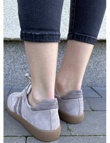 Adidasy damskie beż brąz skóra naturalna zamsz...