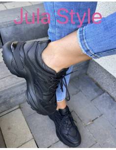 Adidasy sneakers czarne skóra naturalna ALMODI N602 2