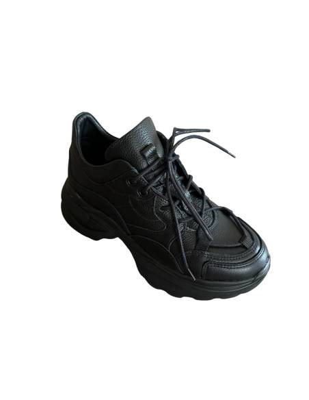 Adidasy sneakers czarne skóra naturalna ALMODI N602