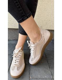 Adidasy beżowe siateczka kauczukowa podeszwa skóra... 2