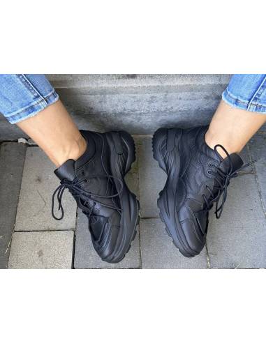 Adidasy sneakers czarne skóra naturalna ALMODI...