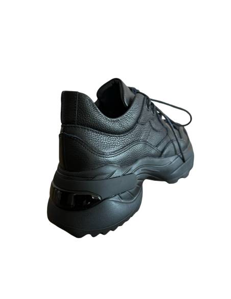 Adidasy sneakers czarne skóra naturalna ALMODI N602