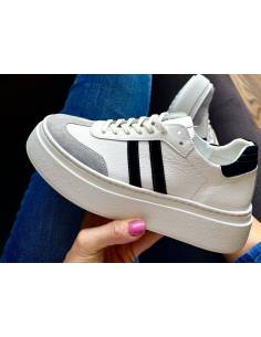 Adidasy damskie białe wyższa podeszwa sneakersy skórzane...