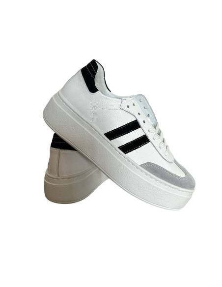 Adidasy damskie białe wyższa podeszwa sneakersy skórzane KAMPA N 1068S8