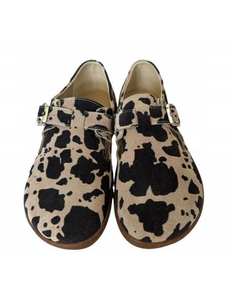 Barefooty damskie łaciate beż brąz skóra naturalna wygodne Kampa N 1261