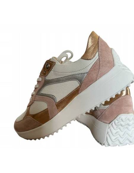 Adidasy damskie kolorowe sneakersy skórzane wygodne sznurowane KAMPA N 1138
