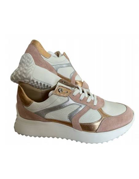 Adidasy damskie kolorowe sneakersy skórzane wygodne sznurowane KAMPA N 1138