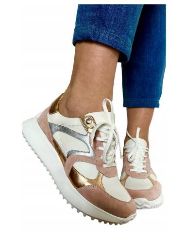 Adidasy damskie kolorowe sneakersy skórzane...